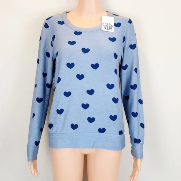 CHASER Heart Print Long Sleeve Sweater - Picture 9 of 10